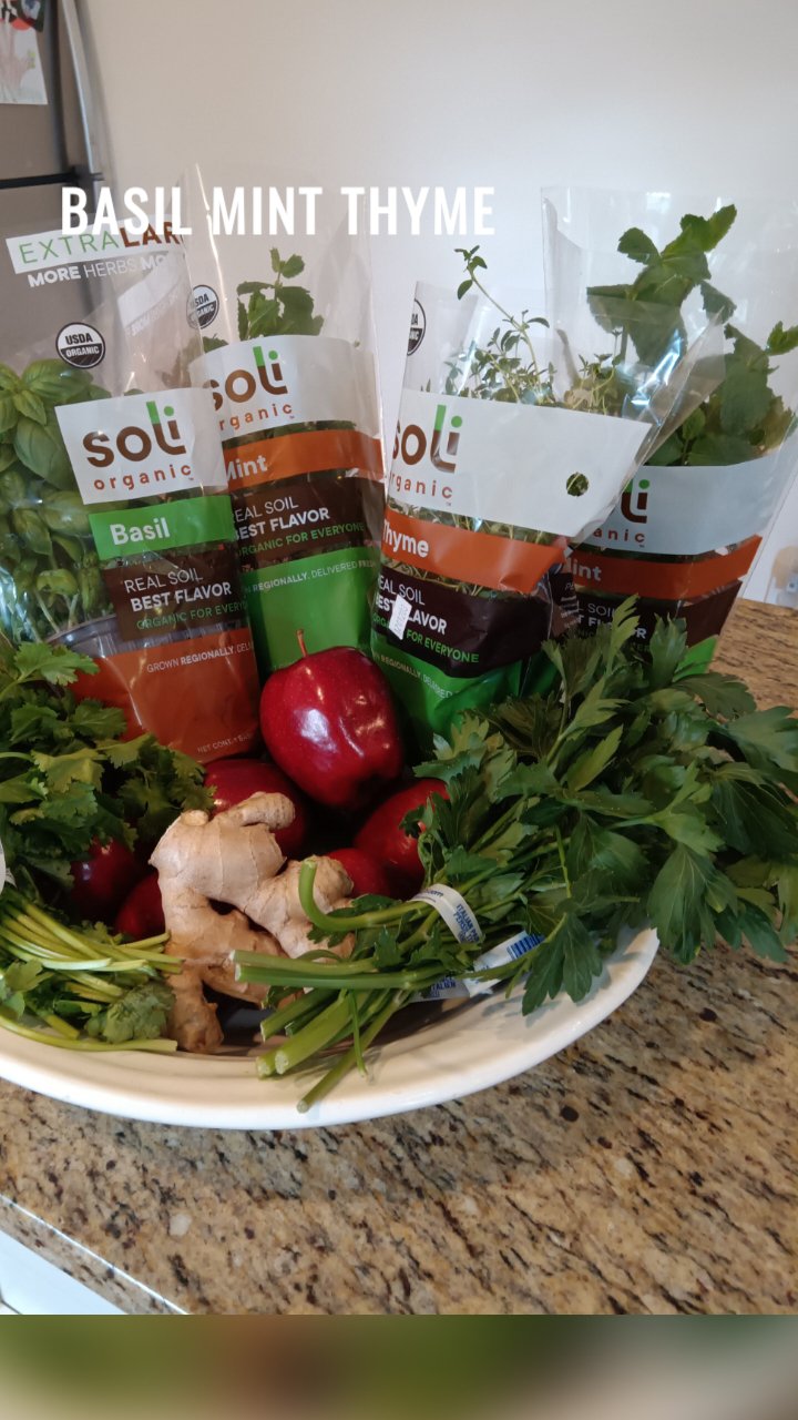 Basil mint thyme